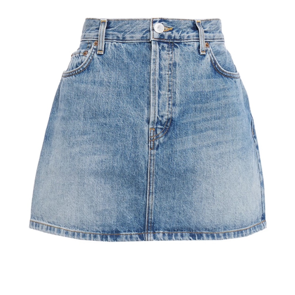 REDONE Faded denim mini skirt